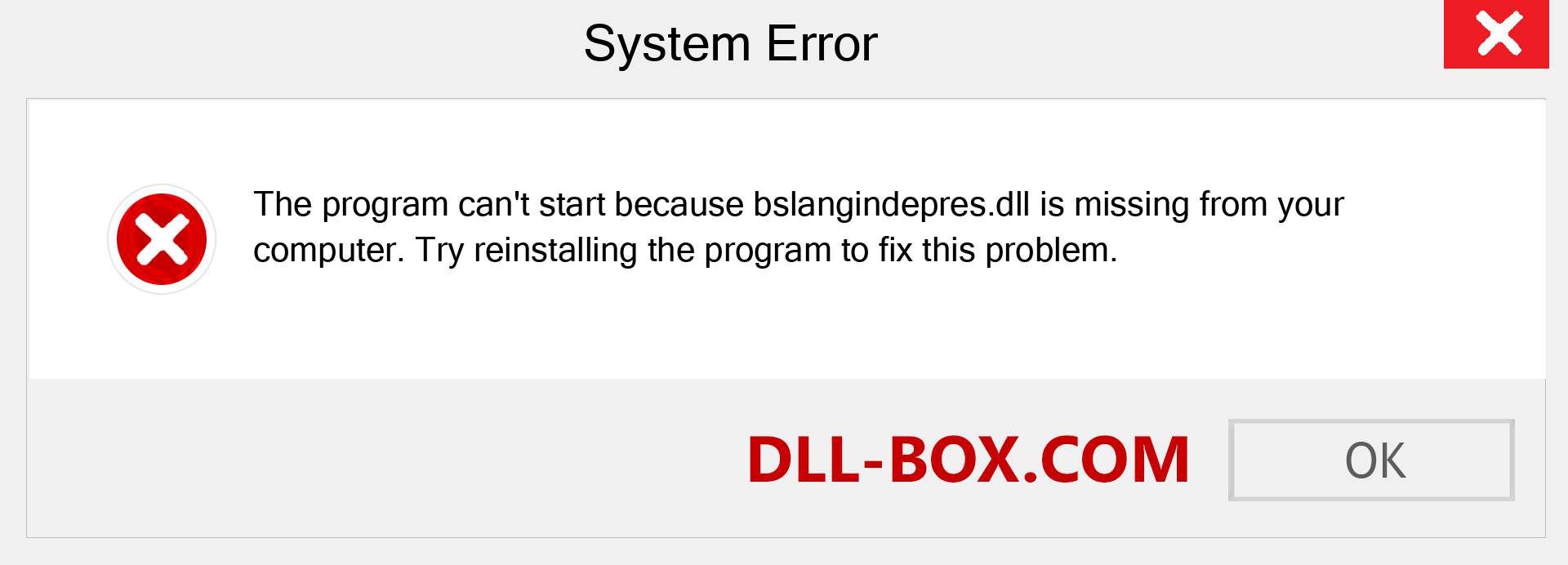  bslangindepres.dll file is missing?. Download for Windows 7, 8, 10 - Fix  bslangindepres dll Missing Error on Windows, photos, images
